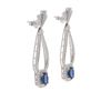Image 5 : Art Deco Sapphire Diamond & Platinum Earrings