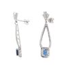 Image 9 : Art Deco Sapphire Diamond & Platinum Earrings