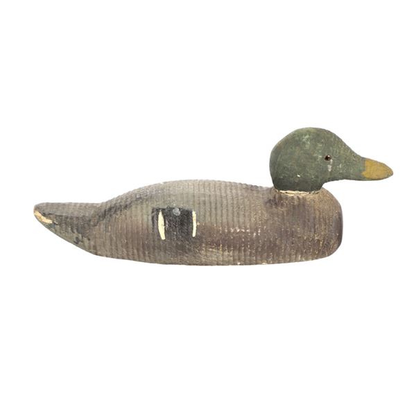 Mallard Duck Wooden & Glass Eye Decoy c. 1940