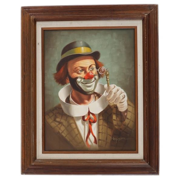 Michael Grow Hoppin Perceptive Clown Painting 1970