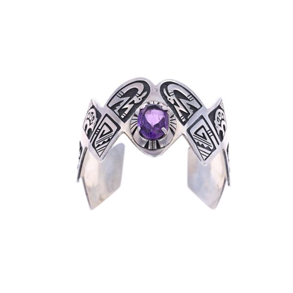 Navajo Cecil Sanders S. Silver Amethyst Bracelet
