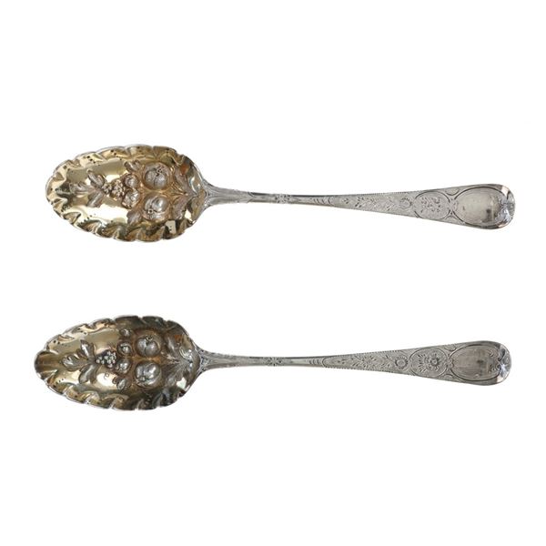 1781 G. Smith Decorative Sterling Serving Spoons