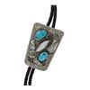 Image 3 : Navajo Silver Turquoise & Mother of Pearl Bolo