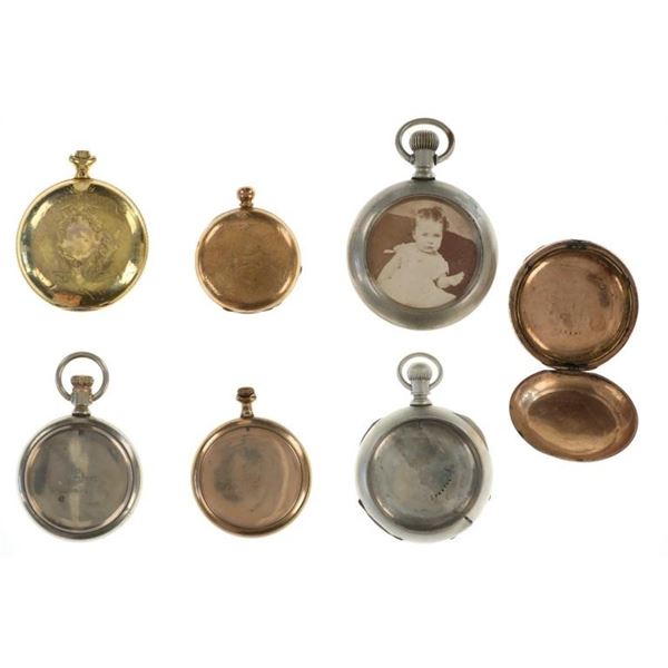 Seven Pocket Watch Cases From Various Makers