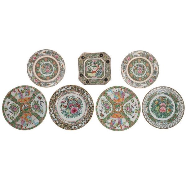 C. 1860-1920 Rose Canton and Rose Medallion Plates