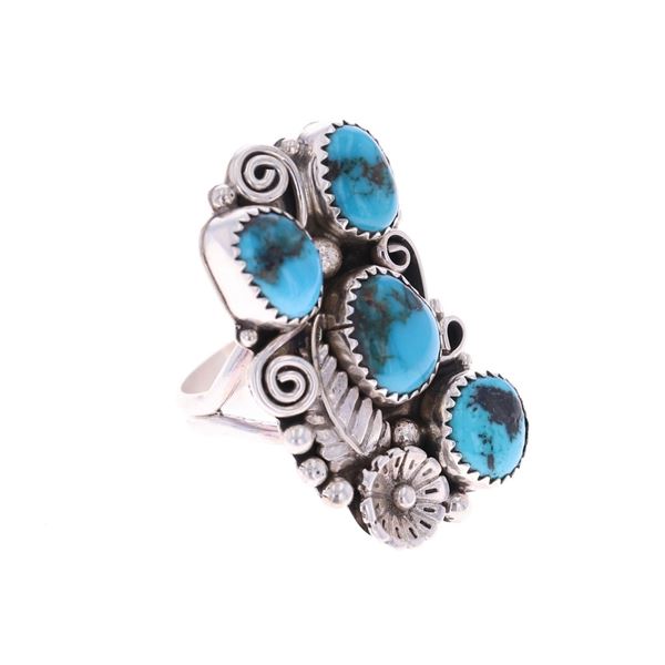 Navajo Sylvia Chee Sterling Silver Turquoise Ring