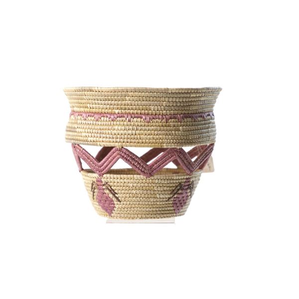 Yupik Eskimo Coiled Grass Basket by Mary E. George