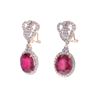 Image 4 : 14.58ct Ruby Diamond & 14k Yellow Gold Earrings