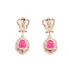 Image 9 : 14.58ct Ruby Diamond & 14k Yellow Gold Earrings