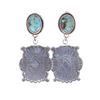 Image 1 : Navajo Mary Thomas Sterling & Turquoise Earrings