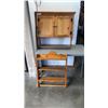 Image 1 : WOODEN WALL CABINET AND WALL SHELF WITH BAR RACK