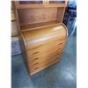 Image 8 : TEAK ROLLTOP DESK WITH HUTCH