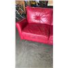 Image 2 : RED LEATHER SOFA BED COUCH