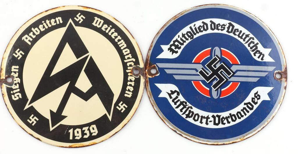 Reich Sign WWII GERMAN REICH SA & NSFK PROPAGANDA STREET SIGN