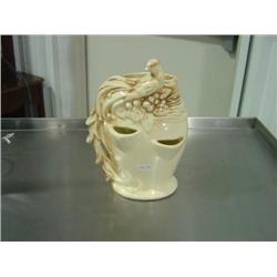 MCCOY PLANTER HEN AND CHICK STYLE WITH PEACOCK