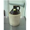 Image 1 : GALLON SIZE WHISKEY JUG; BROWN OVER WHITE; HAS AGE & CHIP MARKS