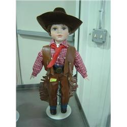GEPPEDDO DOLL ON STAND COWBOY