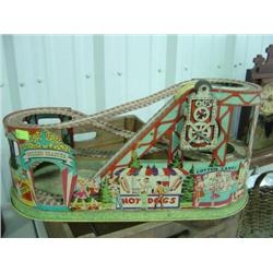 METAL WIND-UP ROLLER COASTER MADE BY CHINE PLAY THINGS; SHOWS WEAR