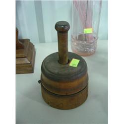 WOODEN BUTTER PRINT; FLOWER DESIGN