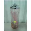 Image 1 : NEWER PINK GLASS STRAW DISPENSER