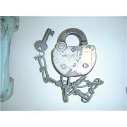 ADLAKE RAIL ROAD LOCK NO KEY; MARKED MO PAC LINES