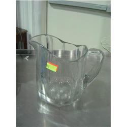 HEISEY GLASS WATER PITCHER; HAS CHIPS AROUND BASE