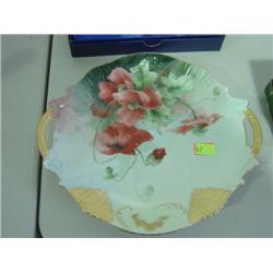 LIMOGES FRANCE PAINTED PLATE; SOME DAMAGE 11 1/2 INCHES