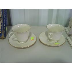 LOT OF 2 LENOX CHINA HAYWORTH (DISHWASHER SAFE) CUPS AND SAUCERS