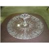 Image 1 : CLEAR GLASS AND ETCHED SNACK TRAY; 11 INCHES