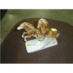 HORSE FIGURINES; ROYAL DUX BOHEMIA; MADE IN CZECH REPUBLIC; HAND PAINTED