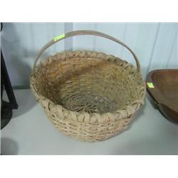 OLDER SPLINT BASKET; SHOWING WEAR