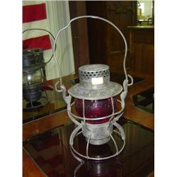 DIETZ RAILROAD LANTERN; MARKED NYCS WITH RED GLOBE