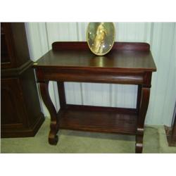 MAHOGANY SERVER WITH DRAWER; 36W X 18D X 33H