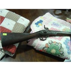 1837 HARPERS FERRY BLACK POWDER RIFLE; US MARKED WITH EAGLE; MISSING FRONT RING FOR SLING; (MAYBE 64