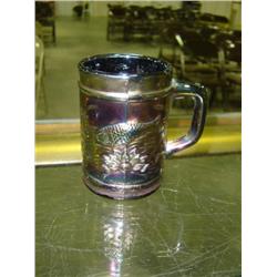 CARNIVAL GLASS FISHERMAN'S MUG; PURPLE