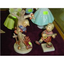 PAIR OF WEST GERMANY MJ HUMMEL #86 (DAMAGE ON LEG & PONYTAILS) AND #56/A (BRANCH AND POST TOP IS BRO