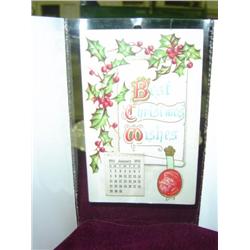 1911 BEST WISHES CALENDAR STYLE POST CARD WITH COMPLETE YEAR