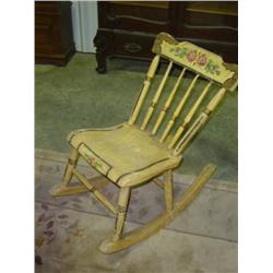 PAINTED ROCKER; BACK IS LOOSE AND SHOWS WEAR