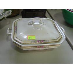 COVERED CASSEROLE DISH; J&G MEAKIN ENGLAND