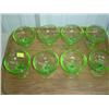 Image 1 : LOT OF 8 GREEN GLASS SHERBET DISHES