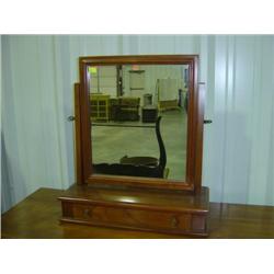 ETHAN ALLEN SOLID CHERRY SHAVING MIRROR WITH DRAWER
