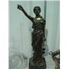 Image 1 : BRONZE LADY STATUE WITH MARBLE BASE; HAS CHIPS ON BOTTOM 24 INCHES TALL