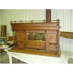 OAK MIRRORED WALL SHELF