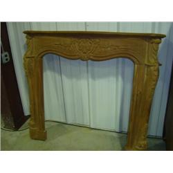 CARVED FIRE PLACE MANTLE; 52W X 44 1/2H
