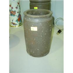 HALF GALLON CROCK; SMALL HAIRLINE; NO MARKS