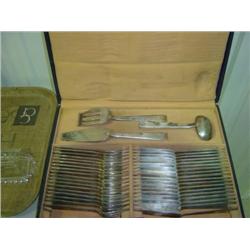 SILVER CHEST WITH FLATWARE