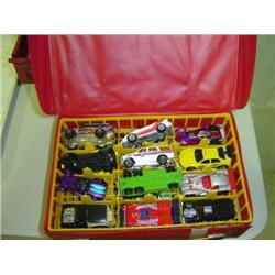CAR CARRY CASE WITH 24 MATCH BOX & HOT WHEEL CARS