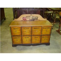 SPICE CABINET WITH 8 DRAWERS; PAINTED; NEWER PIECE