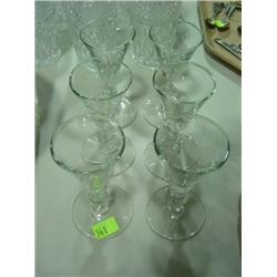 LOT OF 6 STEM WINE GLASSES