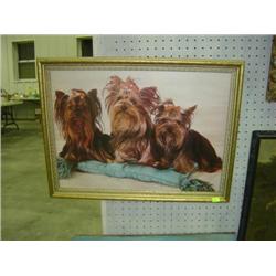 GOLD PAINTED FRAMED PRINT OF TERRIERS